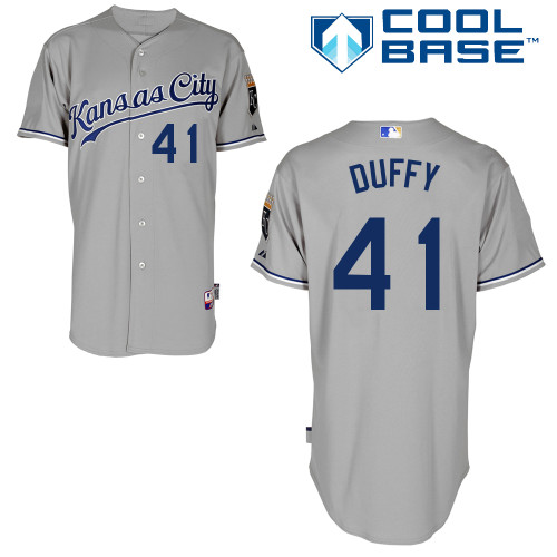 Danny Duffy #41 Youth Baseball Jersey-Kansas City Royals Authentic Road Gray Cool Base MLB Jersey